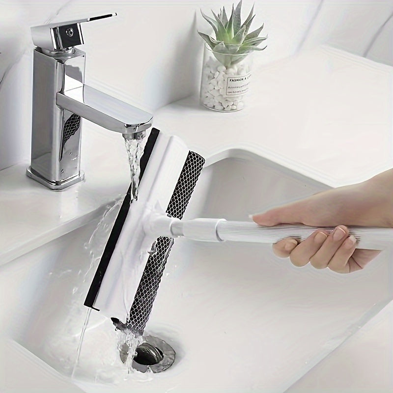 Premium Dual-Purpose Glass Cleaner with an Extended Handle, Featuring a Double-Sided Scraper And a Water Squeegee. Perfect for Cleaning Windows, Car Windshields, And Various Household Surfaces