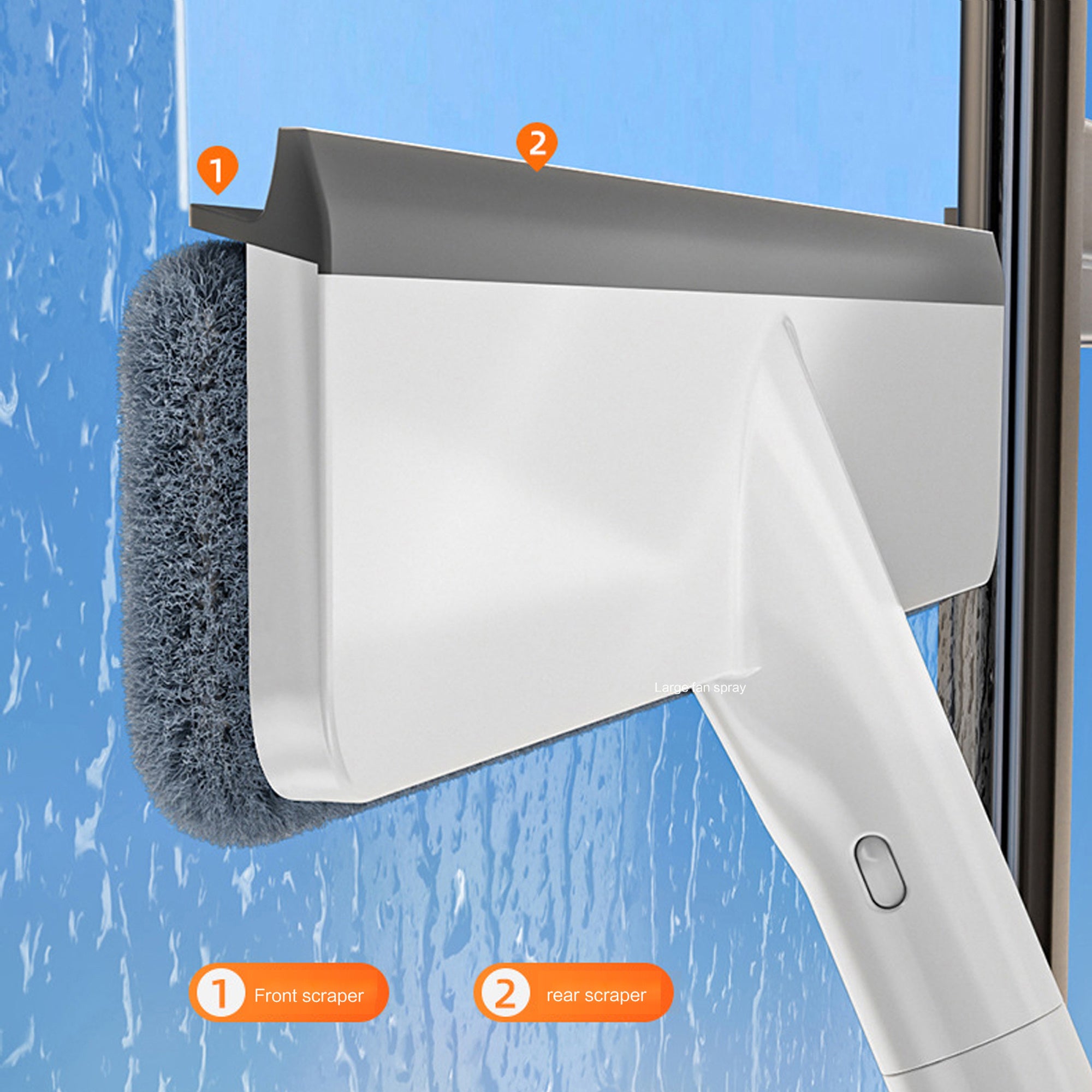 Squeegee for Window Cleaning with Spray, 3-in-1 Double-Sided Spray Expansion Window Cleaner, Squeegee for Glass Window