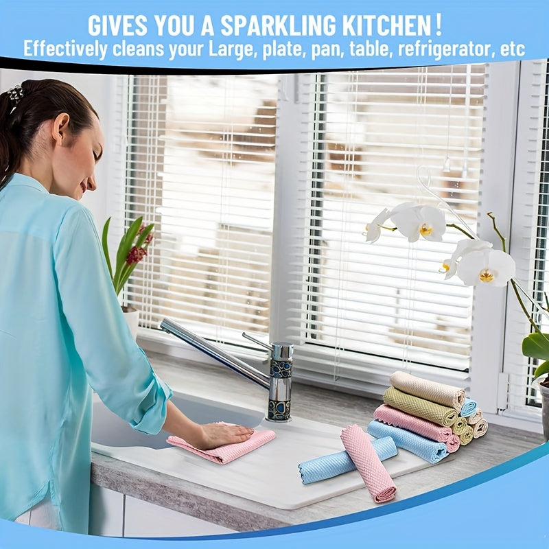 6pcs Ultra-Fine Microfiber Cleaning Cloths | Non-Abrasive, Multi-Purpose for Glass, Countertops, Mirrors, Dishes, Drying, Cars, Soft & Absorbent