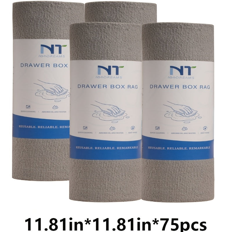 Four Roll Pack, 11.81 * 11.81inch * 30pcs\u002F75pcs, Multiple Colors to Choose From, Tear Off And Reusable Ultra-fine Fiber Cleaning Cloth, Super Absorbent Cloth, Can Be Used As Dish Cloths, Cleaning Cloth, Suitable for All-round Cleaning