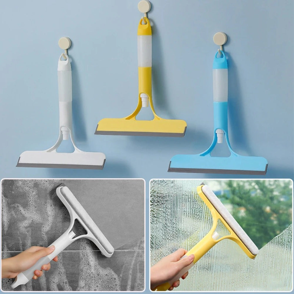 Car Windshield, Living Room, Bedroom, Kitchen, And Multi-functional Window Cleaner - Scraper for Shower, Tile, Mirror, Car Cleaning Tools - Glass Wiping Artifact, Bathroom Mirror Brush, Three-in-one Window Wiper, Bathroom Scraper Cleaning Tool