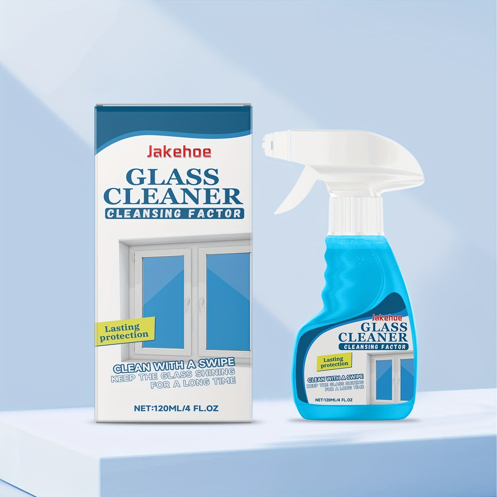 120 Ml\u002F 4 Fl Oz Streak-Free Glass Cleaner Spray - Heavy Duty Multi-Surface Cleaner For Windows, Mirrors And Shower Doors, Removes Tough Grease, Fingerprints And Dust (Ammonia-Free Formula, Fast Drying)