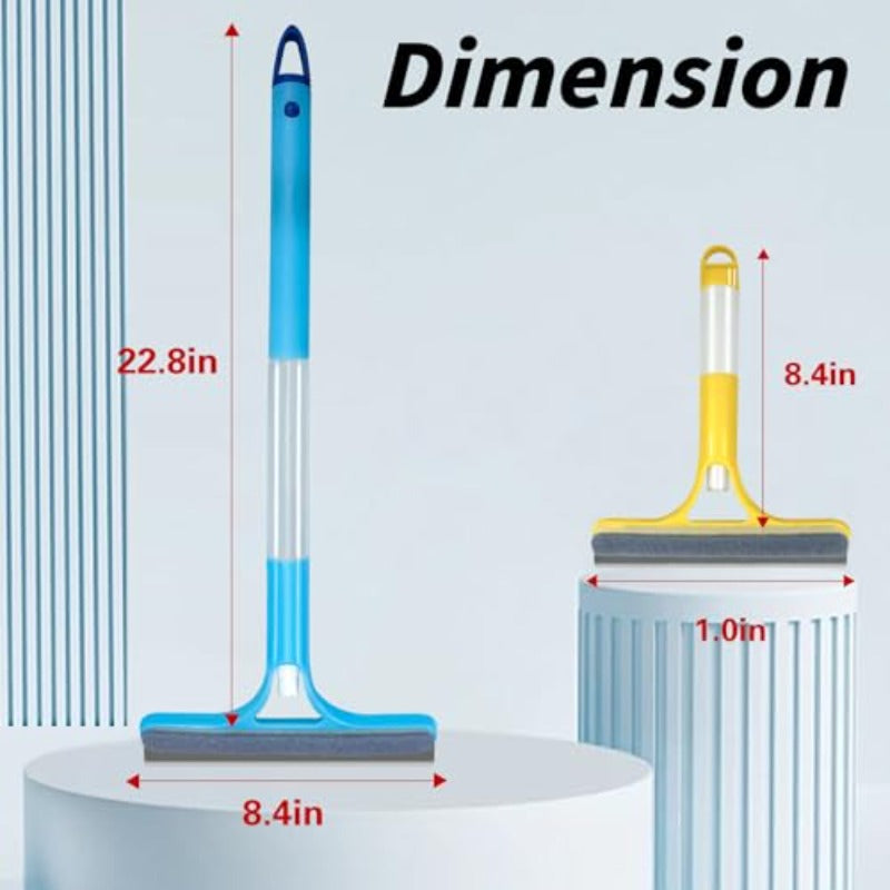 3pcs 3in 1 Window Cleaning Scraper with 1 Long Handle Mirror Squeegee with Sprayer and 2 Short Handle Glass Cleaner Squeegee for Window Glass Shower Room Glass Mirrors Car Window.