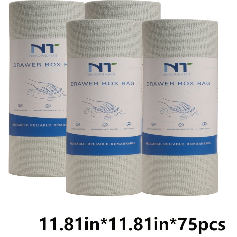 Four Roll Pack, 11.81 * 11.81inch * 30pcs\u002F75pcs, Multiple Colors to Choose From, Tear Off And Reusable Ultra-fine Fiber Cleaning Cloth, Super Absorbent Cloth, Can Be Used As Dish Cloths, Cleaning Cloth, Suitable for All-round Cleaning