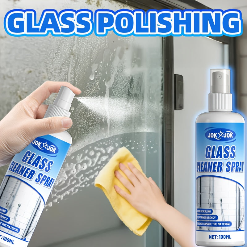 1 Can Multifunctional Bathroom Glass Cleaning Spray | Fresh Formula for Crystal-Like Luster, Suitable for Showers, Mirrors, and Sinks | Contains Hydrogen Peroxide and Metal Polish, Brand: JOKJOK