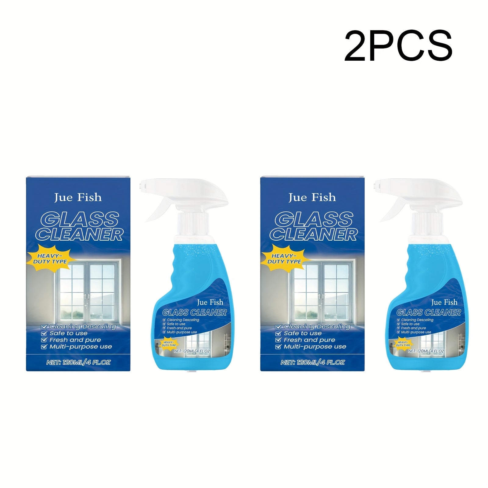 4fl.oz Multi-purpose Glass Cleaner, Large Capacity, Cleans Glass Scale And Stains, Glass Cleaning Spray for Home And Commercial Use, Easy to Use, Summer Exclusive