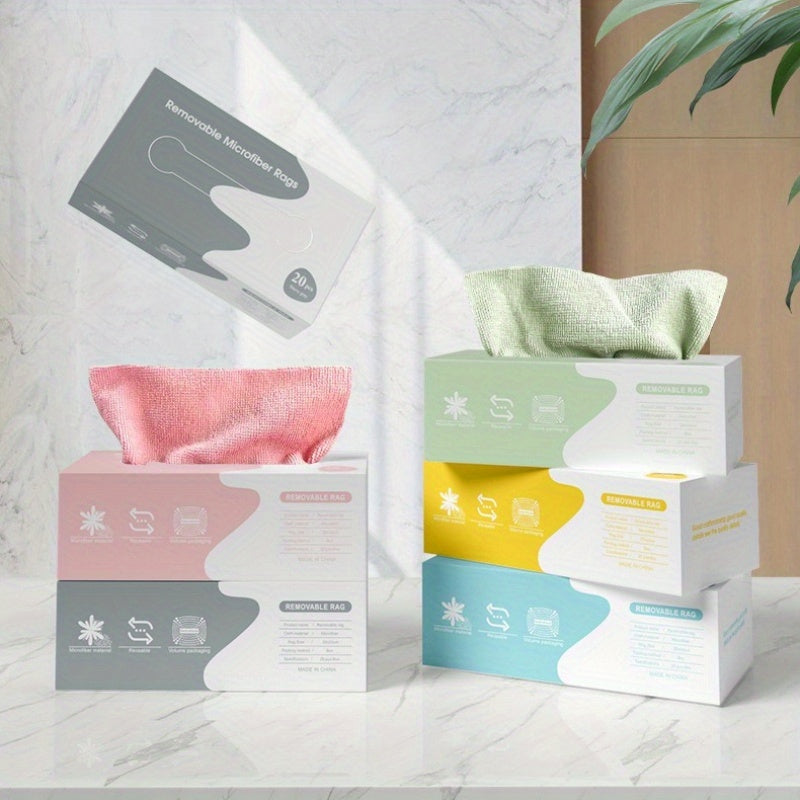 20pcs Of Ultra Soft Ultra-fine Fiber Cleaning Cloth - High Oil Absorption Kitchen And Household Non Stick Pan Cloth, Washable And Reusable, Suitable for Cleaning Dishes, Furniture, And Outdoor Areas, Dry And Wet Dual-use Degreasing Wiping Cloth