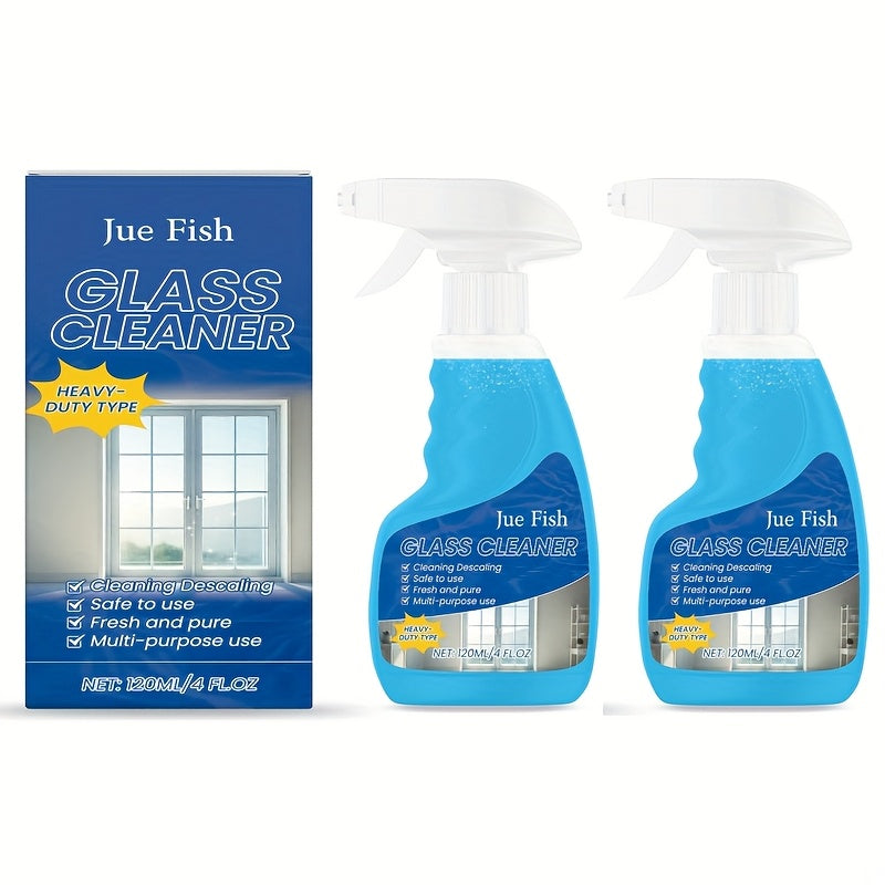2pcs Glass Cleaner, Multi-functional Glass Cleaning, Oil And Stain Removal, Household Glass Mirror Cleaning Spray