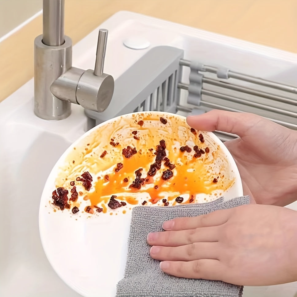 20pcs Of Ultra Soft Ultra-fine Fiber Cleaning Cloth - High Oil Absorption Kitchen And Household Non Stick Pan Cloth, Washable And Reusable, Suitable for Cleaning Dishes, Furniture, And Outdoor Areas, Dry And Wet Dual-use Degreasing Wiping Cloth