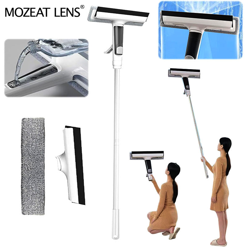 Double-sided Glass Cleaning Kit with Cloth and Scraper Household Window Cleaning Tool Suitable for High-rise Exterior Windows Ideal for Use on Household Windows Balcony Glass Bathroom Mirrors Floor-to-ceiling Windows Office Glass and Shop Window