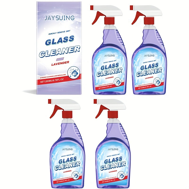 4pcs Lavender-scented Glass Cleaner, A Multi-functional Household Cleaner for Cleaning Dirt, Removing Oil Stains And Cleaning Glass 6.76oz