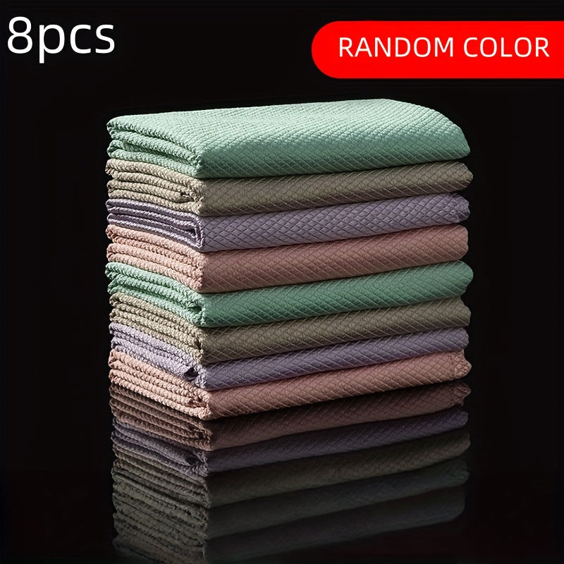 Eight Magic Cleaning Cloths - Streak-Free Lint-Free Dish & Glass Wipes, Rapid Stain Remover with Modern Multi-Surface Cloth (\u002FDenier\u002FMicrofiber), Bathroom, - for Sensitive Surfaces, Glass, Dishwasher &