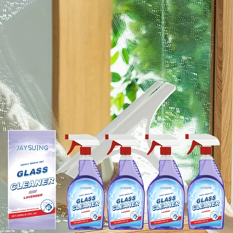 4pcs Lavender-scented Glass Cleaner, A Multi-functional Household Cleaner for Cleaning Dirt, Removing Oil Stains And Cleaning Glass 6.76oz