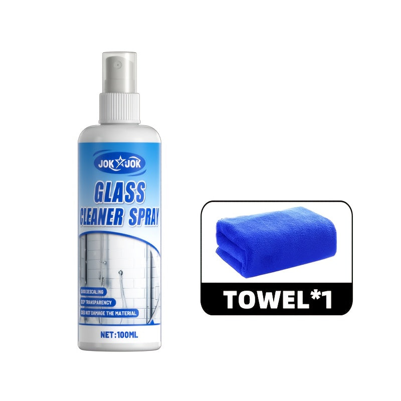1 Can Multifunctional Bathroom Glass Cleaning Spray | Fresh Formula for Crystal-Like Luster, Suitable for Showers, Mirrors, and Sinks | Contains Hydrogen Peroxide and Metal Polish, Brand: JOKJOK