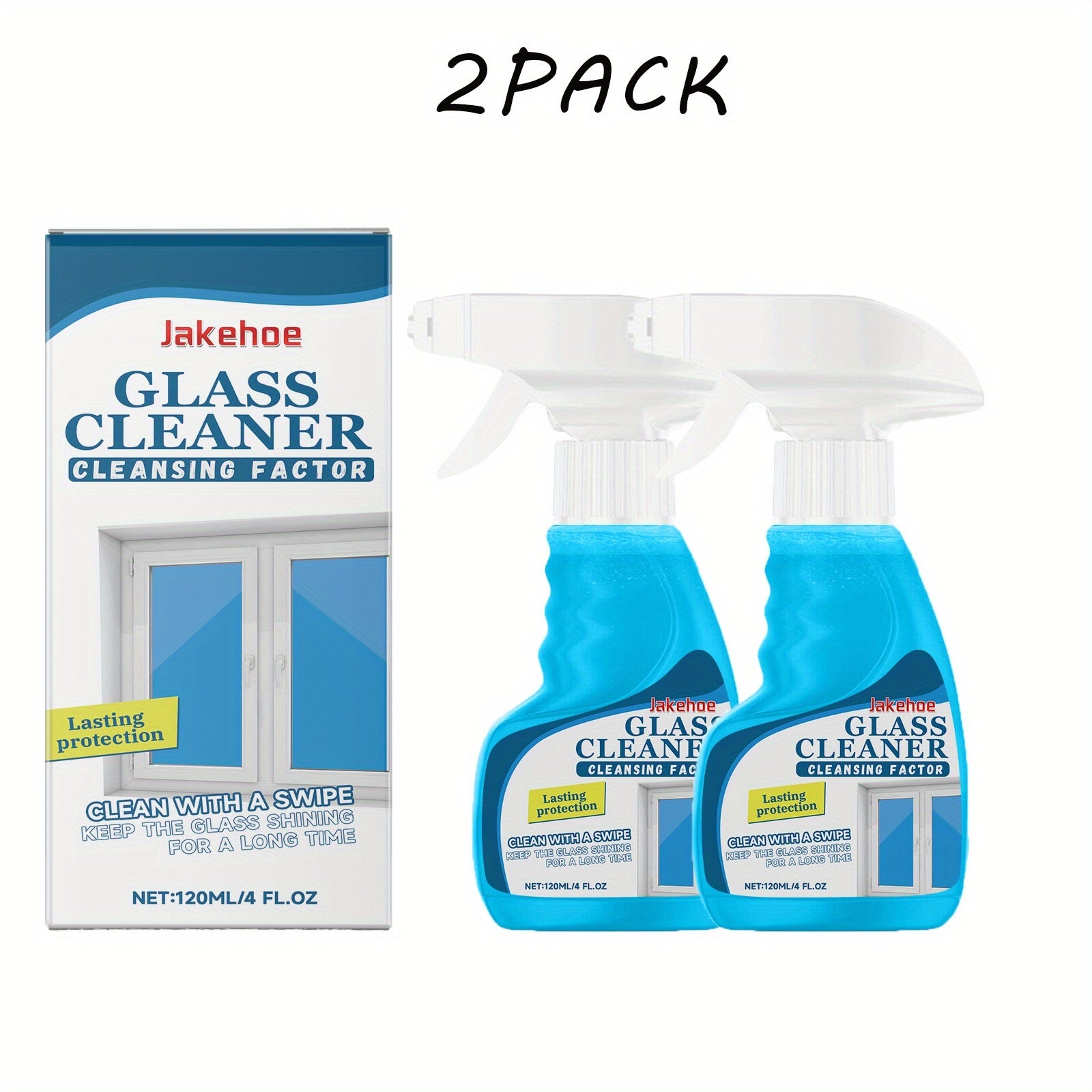 120 Ml\u002F 4 Fl Oz Streak-Free Glass Cleaner Spray - Heavy Duty Multi-Surface Cleaner For Windows, Mirrors And Shower Doors, Removes Tough Grease, Fingerprints And Dust (Ammonia-Free Formula, Fast Drying)
