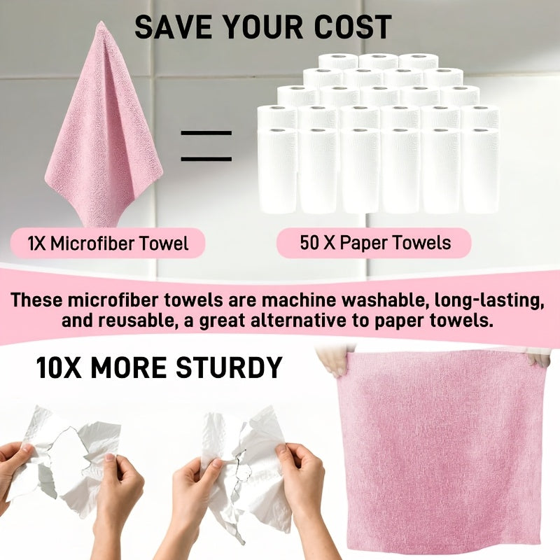 75pcs Microfiber Cleaning Cloth - Super Absorbent Reusable Roll Of Microfiber Towels, 12 \