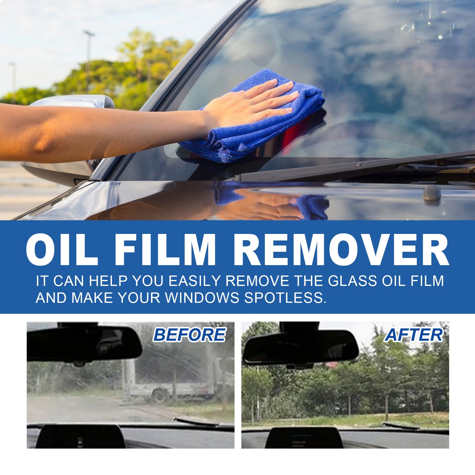 Effective Glass Oil Film Remover • 4Set 100ml Bottle • Streak-Free Shine