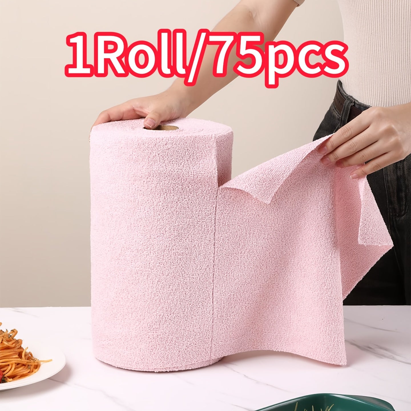 75pcs Microfiber Cleaning Cloth - Super Absorbent Reusable Roll Of Microfiber Towels, 12 \