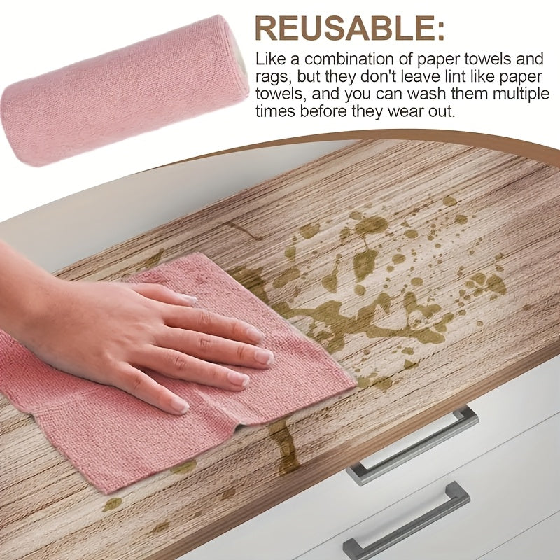 Four Roll Pack, 11.81 * 11.81inch * 30pcs\u002F75pcs, Multiple Colors to Choose From, Tear Off And Reusable Ultra-fine Fiber Cleaning Cloth, Super Absorbent Cloth, Can Be Used As Dish Cloths, Cleaning Cloth, Suitable for All-round Cleaning