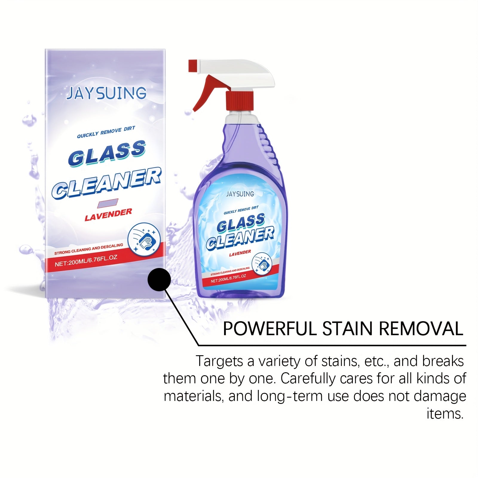 4pcs Lavender-scented Glass Cleaner, A Multi-functional Household Cleaner for Cleaning Dirt, Removing Oil Stains And Cleaning Glass 6.76oz