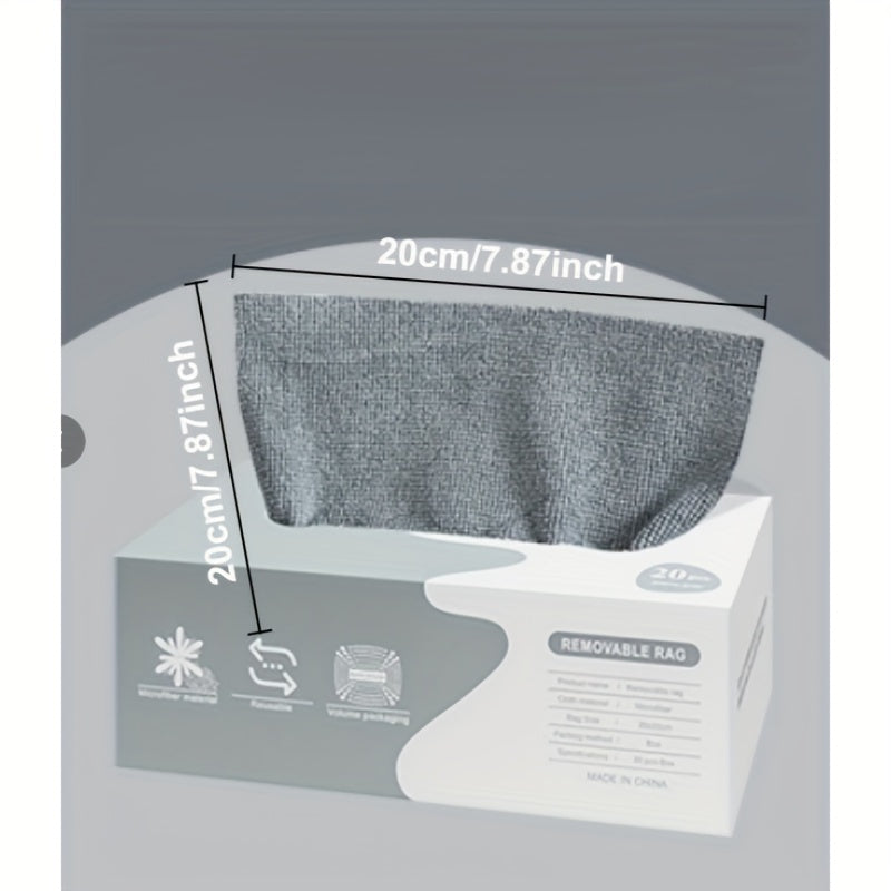20pcs Of Ultra Soft Ultra-fine Fiber Cleaning Cloth - High Oil Absorption Kitchen And Household Non Stick Pan Cloth, Washable And Reusable, Suitable for Cleaning Dishes, Furniture, And Outdoor Areas, Dry And Wet Dual-use Degreasing Wiping Cloth