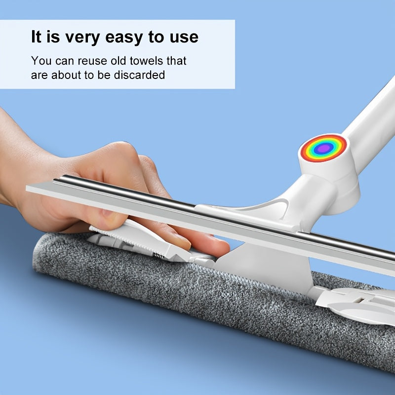 1set, Joybos 2in 1 Glass Cleaning Squeegee&Garden Cleaning Mop: with 4 Replaceable Pads, 126 inch long pole, Glass Squeegee with Scraper, Ideal for High Glass Surfaces&patio&Car, Adjustable length cleaning tool