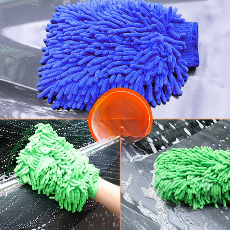 10pcs Double-sided Schneier Gloves, Car Washing Tool, Convenient Cloth, Car Wiping Towel, Ultra-fine Fiber, Strong Cleaning Power
