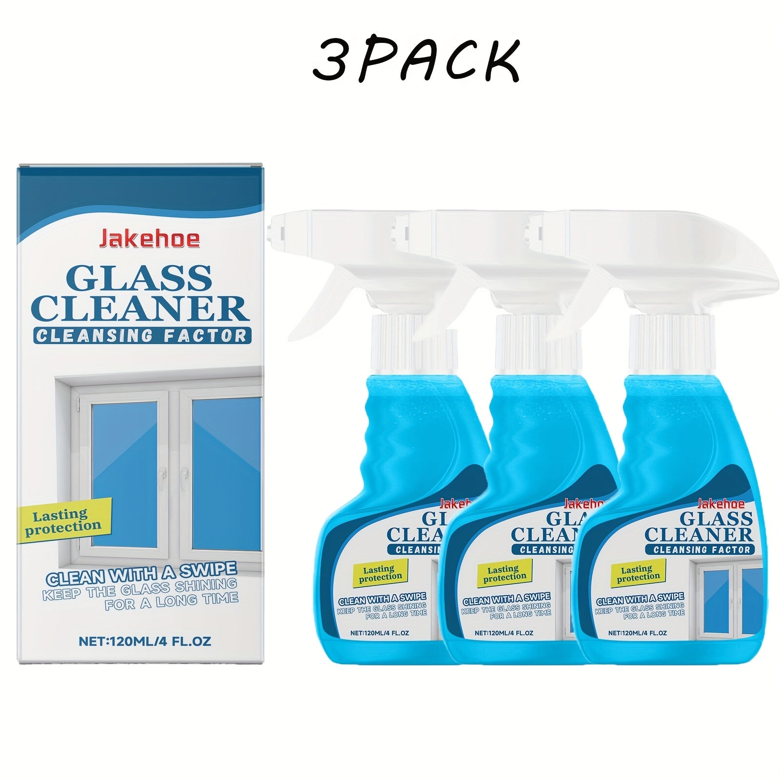 120 Ml\u002F 4 Fl Oz Streak-Free Glass Cleaner Spray - Heavy Duty Multi-Surface Cleaner For Windows, Mirrors And Shower Doors, Removes Tough Grease, Fingerprints And Dust (Ammonia-Free Formula, Fast Drying)