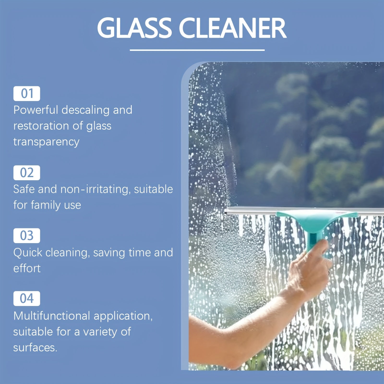 2pcs Glass Cleaner, Multi-functional Glass Cleaning, Oil And Stain Removal, Household Glass Mirror Cleaning Spray